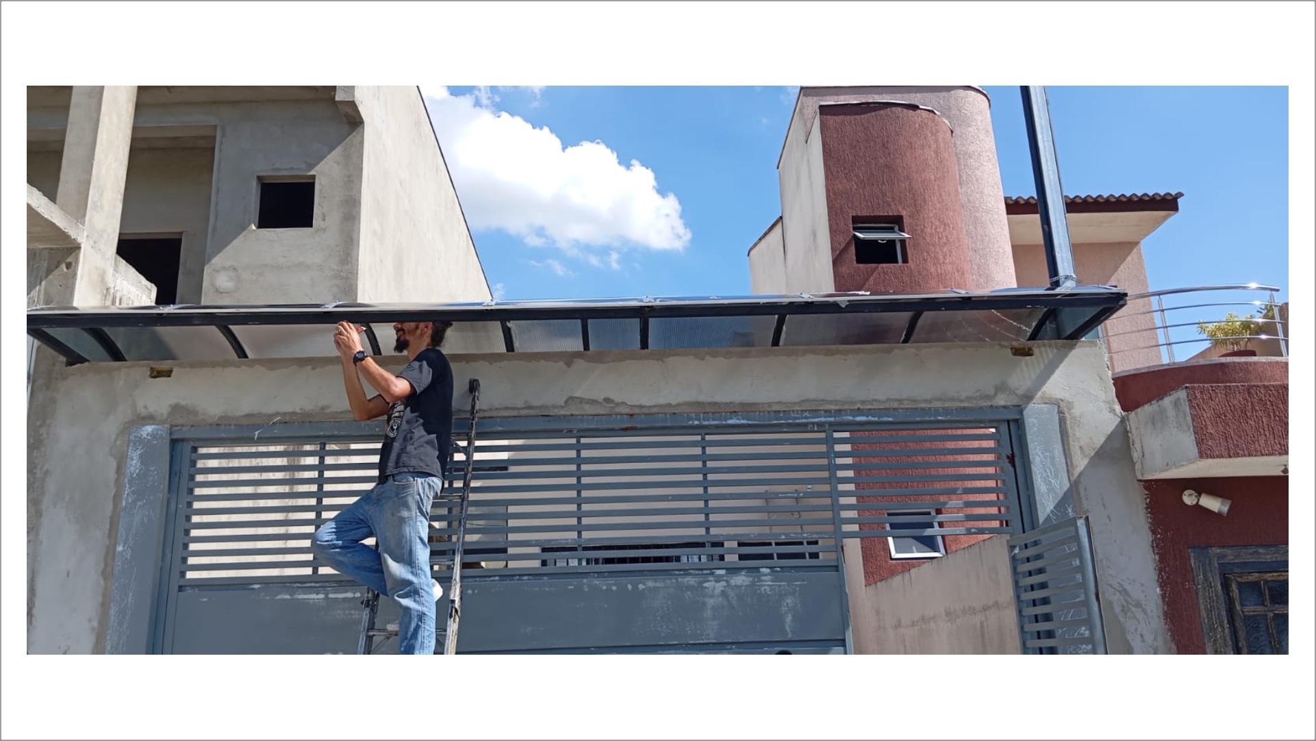 Toldo cortina em restaurante